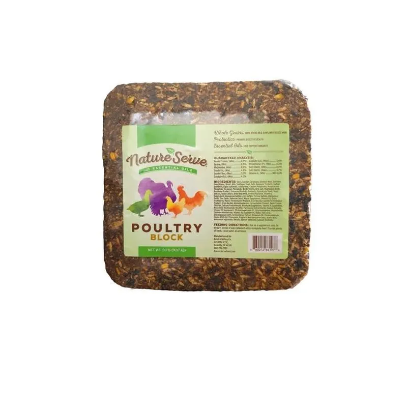 NatureServe 20 lb Premium Poultry Nutrition Block – Complete Feed For Chickens