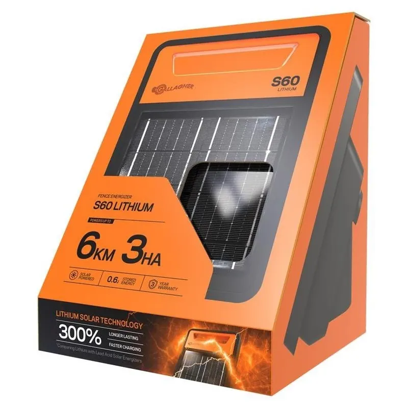 Gallagher G351404 Solar Fence Energizer – 8.8 kV Output, LiFePO₄ Battery, Up To 6‑Mile Fence