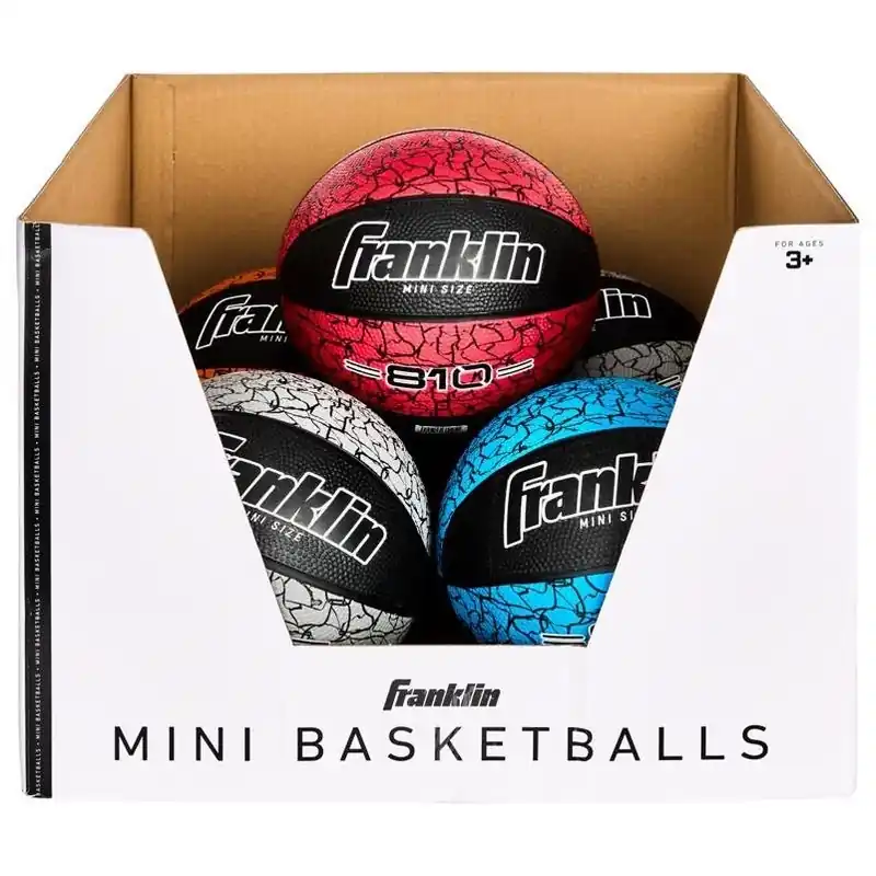 Franklin Mini Assorted Rubber Basketballs – Bulk Pack For Kids (3+)