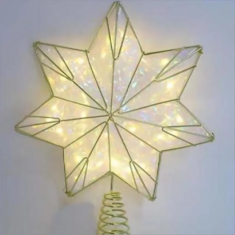 Celebrations 12‑inch LED Warm White Star Tree Topper – Plug‑In Holiday Décor