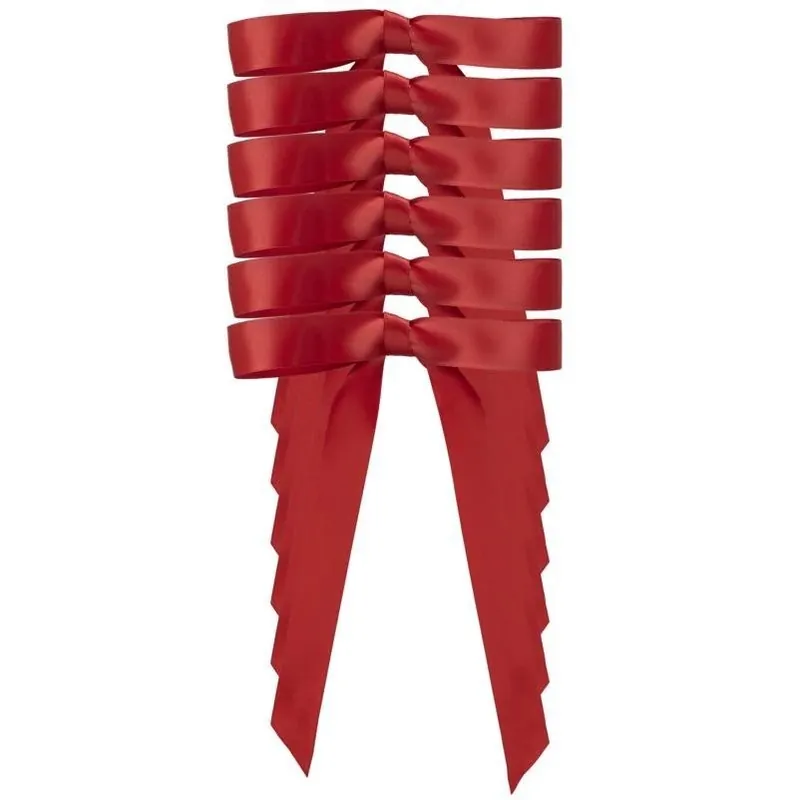 Dyno 8‑inch Red Satin Double‑Face Christmas Bow – Pack Of 6