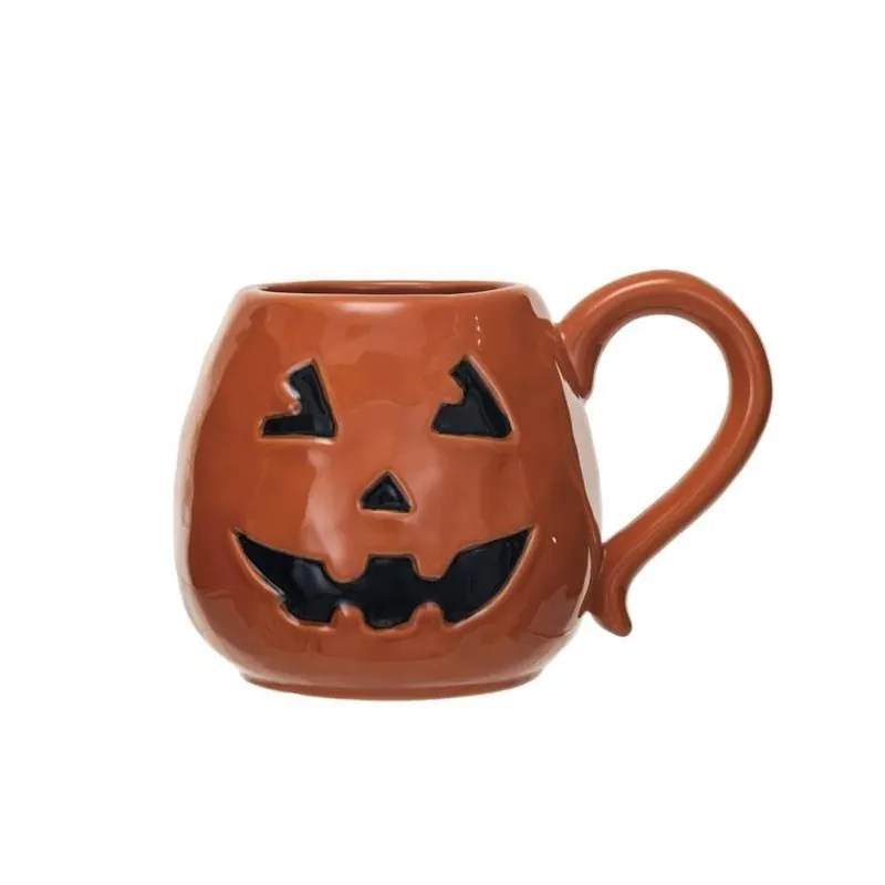 6‑inch Jack‑O‑Lantern Mug Halloween Decoration – Creative Co‑Op