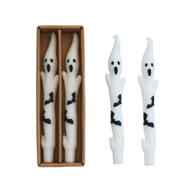 Creative Co‑Op 10‑inch Ghost Taper Candle – Spooky Halloween Décor