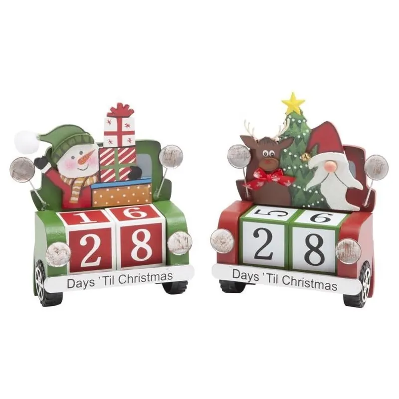 Gerson 6‑Inch Multicolor Wooden Advent Calendar – Festive Table Décor