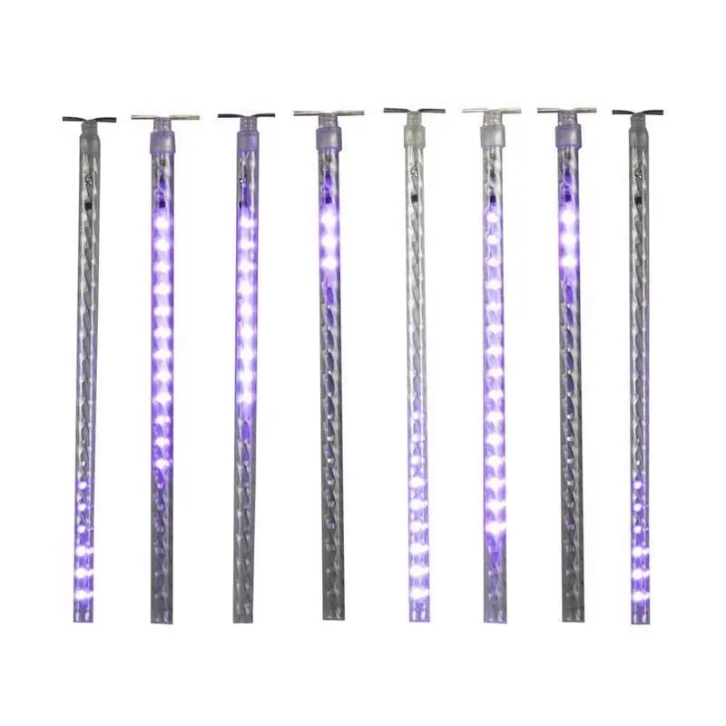 Purple 12‑Inch Plug‑In LED Meteor Light – Halloween Party Décor