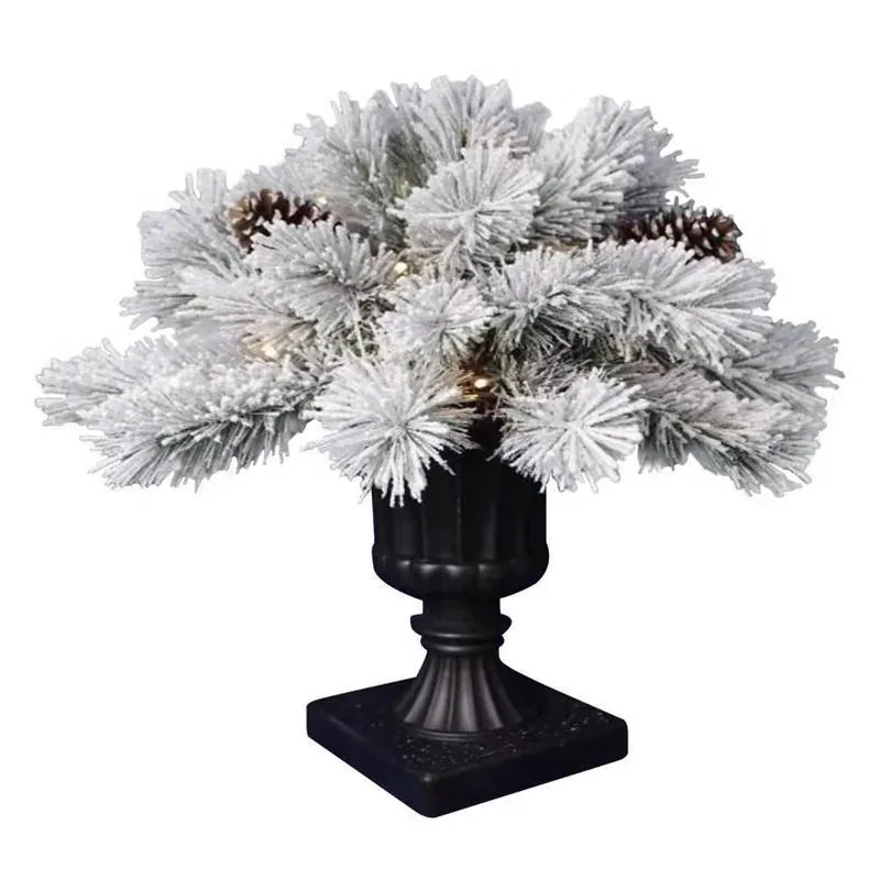 Celebrations 2‑Foot Snow‑Flocked LED Color‑Changing Porch Bush – 35‑Light Battery‑Powered Accent