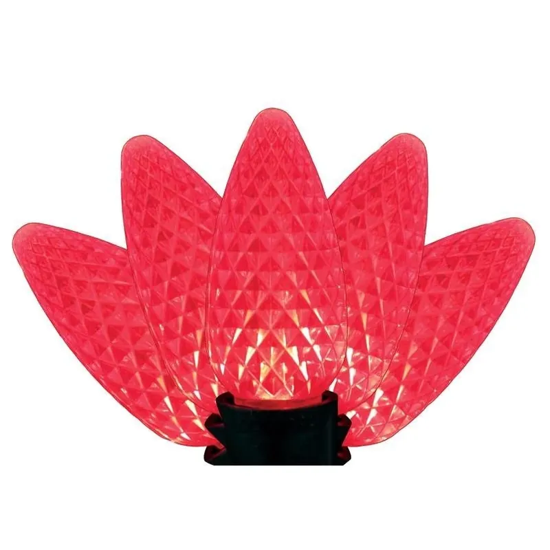 Holiday Bright Lights 25‑Count LED C9 Red Christmas Bulbs
