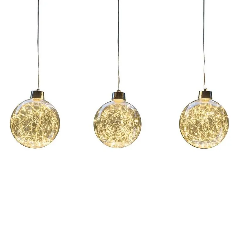 Celebrations 6‑inch Warm White LED Globe Ornament – Set Of 3