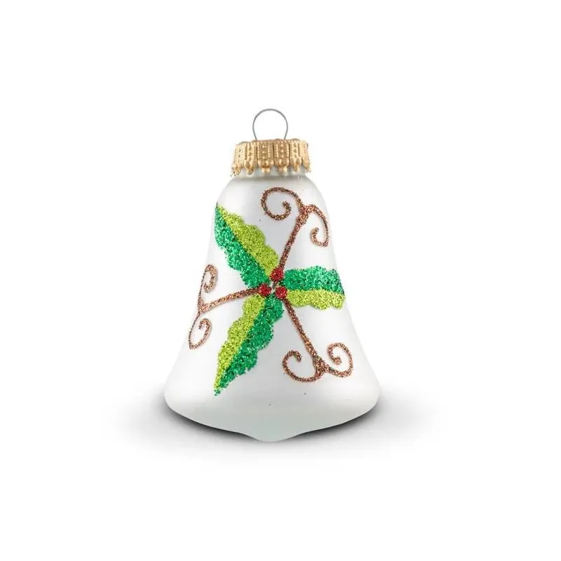 Krebs Red & White Holly Greenery Ornament Set – 4‑Piece Festive Christmas Décor