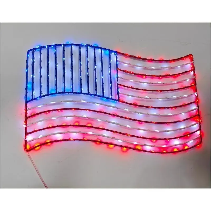Celebrations Patriotic Flag Silhouette Metal Window Décor – Indoor & Outdoor
