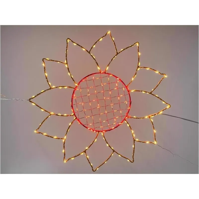 Celebrations Sunflower Silhouette Metal Window Décor With Built‑In Lighting – Indoor/Outdoor