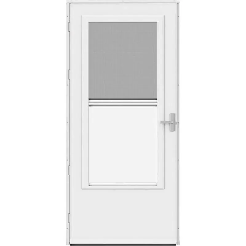 White 36" Midview Storm Door With Retractable Screen – Larson Screenaway Lifestyle 2.0