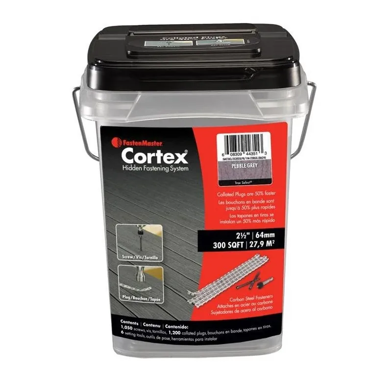 FastenMaster Cortex 2.5" Pebble Torx T‑Tap Composite Deck Screw – 1050‑Piece Bucket