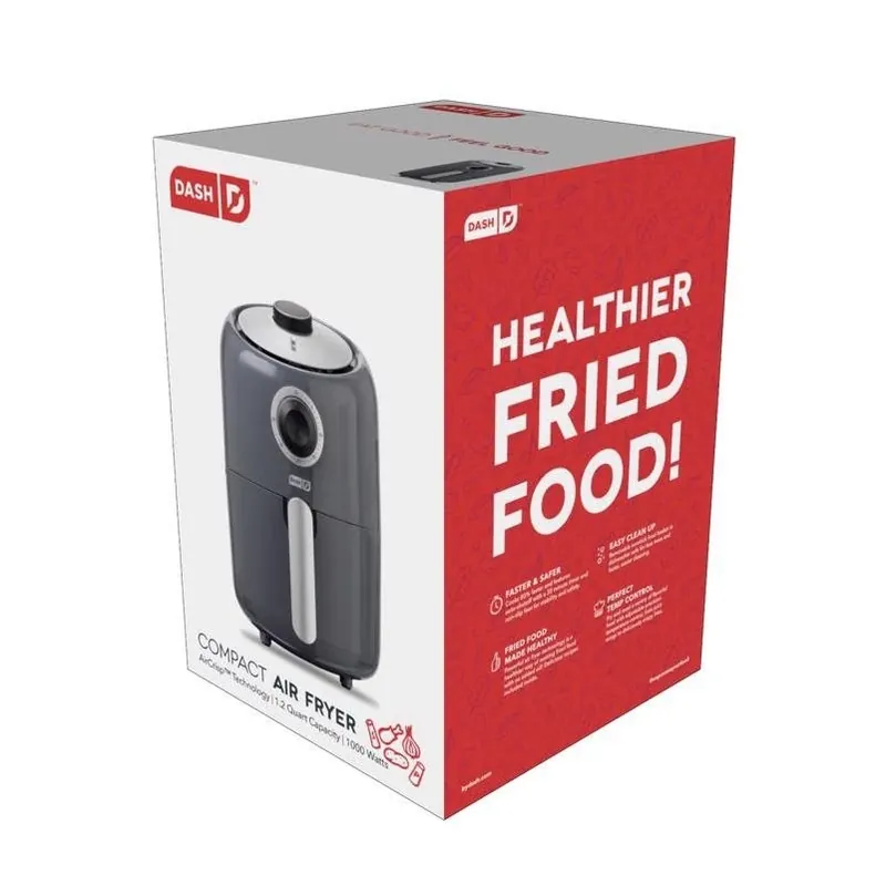Dash Compact 2‑Quart Gray Air Fryer – Oil‑Free Cooking Made Simple