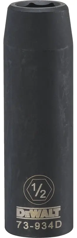 SAE Deep Impact Socket, 6-Point, Black Oxide, 1/2 In. Drive, 1/2 In.