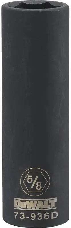 SAE Deep Impact Socket, 6-Point, Black Oxide, 1/2 In. Drive, 5/8 In.