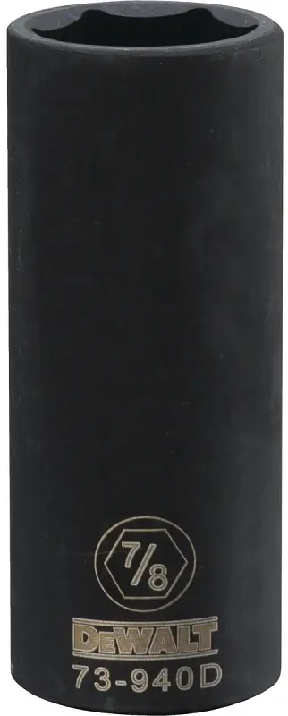SAE Deep Impact Socket, 6-Point, Black Oxide, 1/2 In. Drive, 7/8 In.