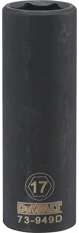 Metric Deep Impact Socket, 6-Point, Black Oxide, 1/2 In. Drive, 17mm