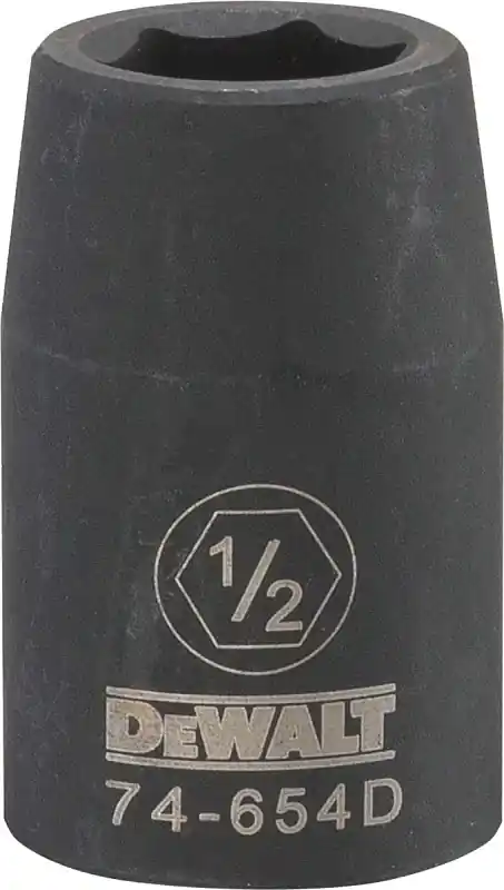 SAE Impact Socket, 6-Point, Black Oxide, 1/2 In. Drive, 1/2 In.