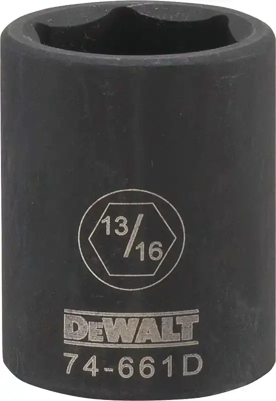 SAE Impact Socket, 6-Point, Black Oxide, 1/2 In. Drive, 13/16 In.