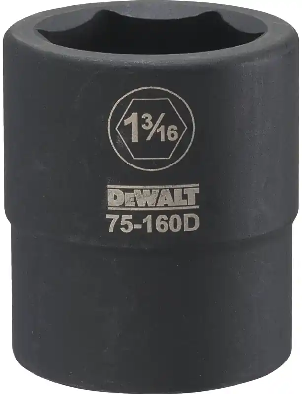 SAE Impact Socket, 6-Point, 3/4 In. Drive, 1-3/16 In.