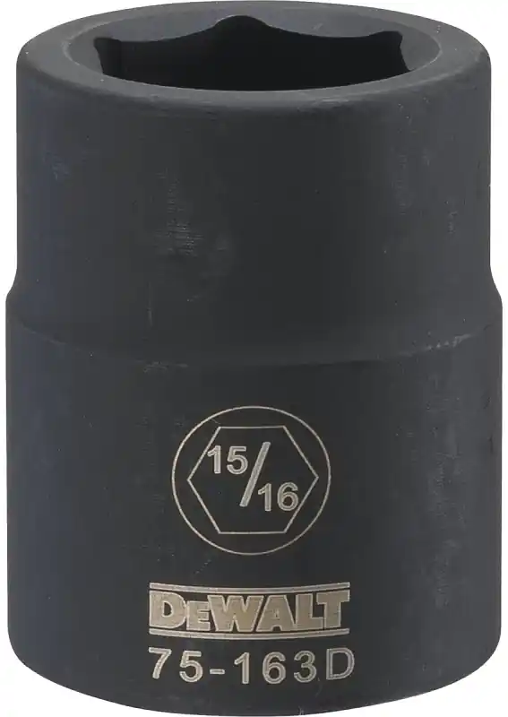SAE Impact Socket, 6-Point, 3/4 In. Drive, 15/16 In.