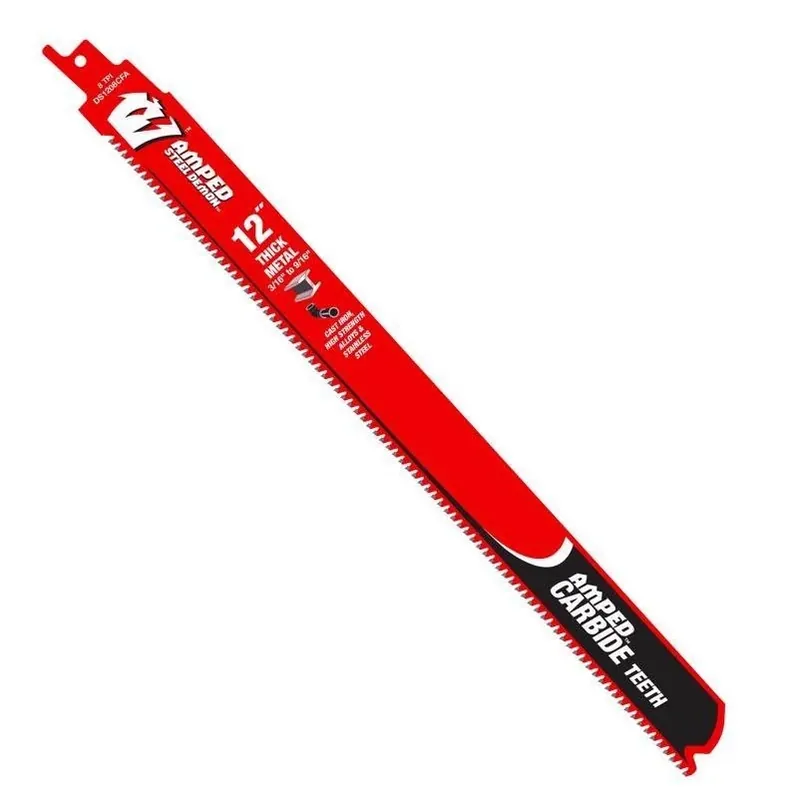 Diablo AMPED Steel Demon 1‑in × 12‑in Reciprocating Saw Blade – 8 TPI Carbide Edge With ICE Coating