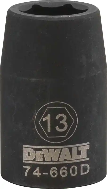 Metric Impact Socket, 6-Point, Black Oxide, 1/2 In. Drive, 13mm