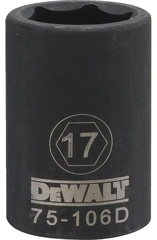 Metric Impact Socket, 6-Point, Black Oxide, 1/2 In. Drive, 17mm