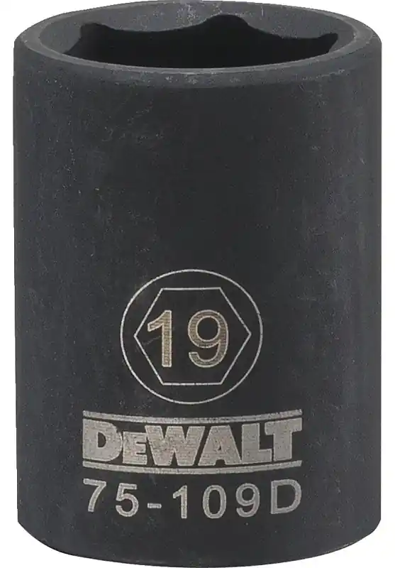 Metric Impact Socket, 6-Point, Black Oxide, 1/2 In. Drive, 19mm