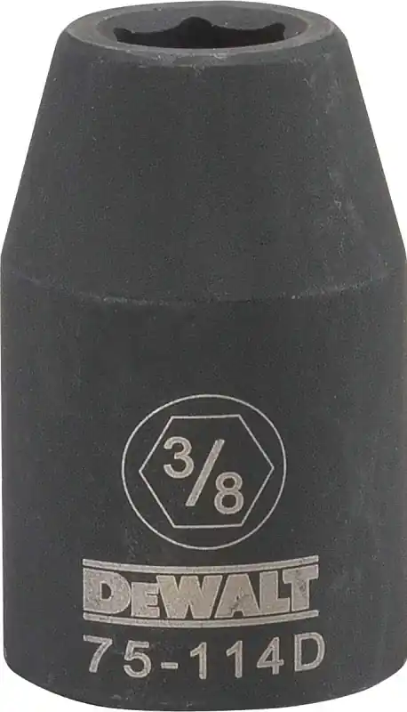 SAE Impact Socket, 6-Point, Black Oxide, 1/2 In. Drive, 3/8 In.