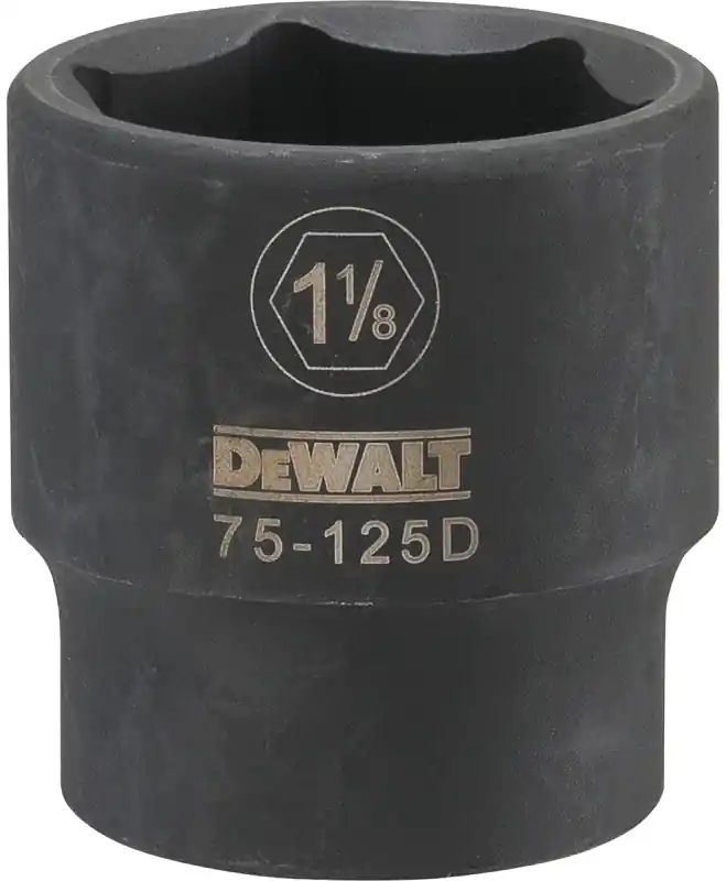SAE Impact Socket, 6-Point, Black Oxide, 1/2 In. Drive, 1-1/8 In.