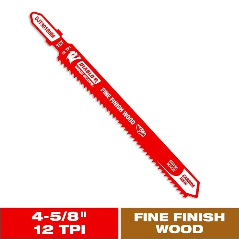 Diablo Wood Demon DJT301BHM 4‑5/8‑in Jig Saw Blade – 12 TPI Carbide Edge
