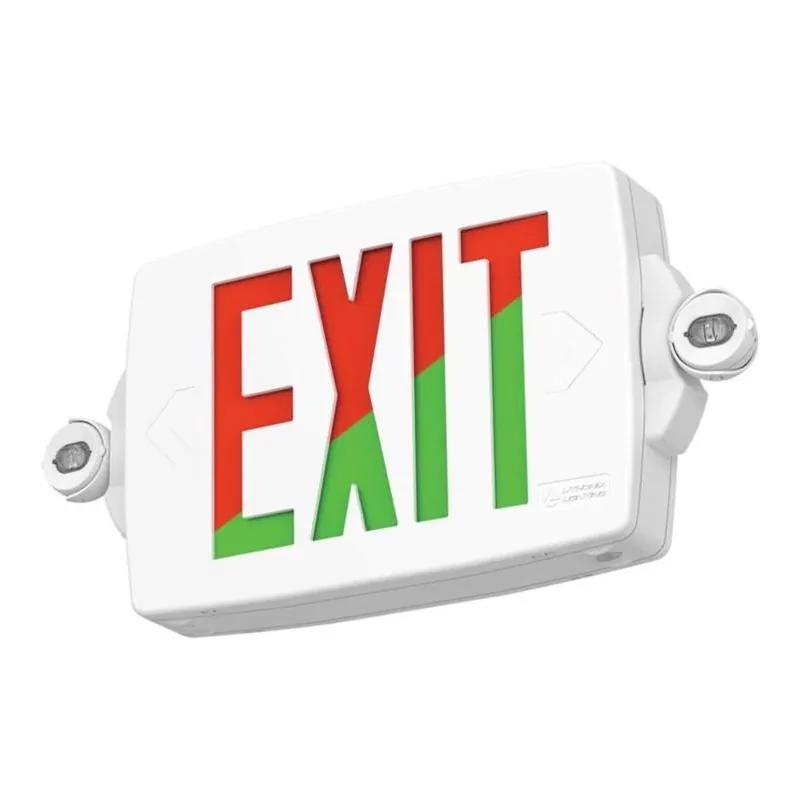 Lithonia LHQM Hardwired LED Exit Sign With Emergency Light – White Surface‑Mount