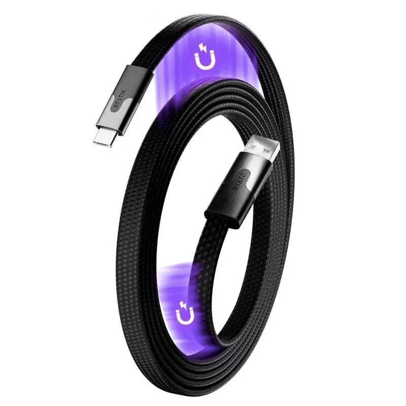 Statik MagStack Slim 6.6‑ft Black USB‑A To USB‑C Cable