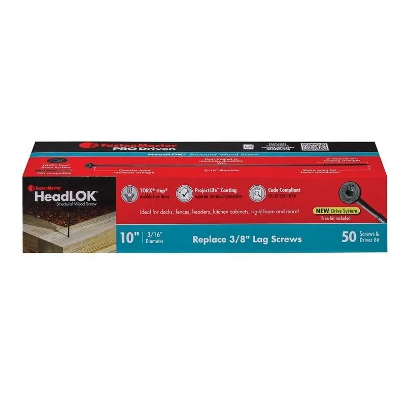FastenMaster Headlok 10‑in. Coarse‑Thread Torx T30 Structural Wood Screw – 1‑Pack