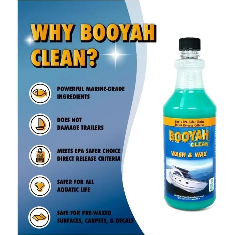 Booyah Concentrated Boat Wash & Wax – 1 Quart Liquid Cleaner