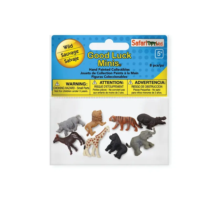 Safari Ltd. Good Luck Minis Wild Fun 8‑Piece Animal Figurine Set – Mini Collectible Toys For Kids 5+