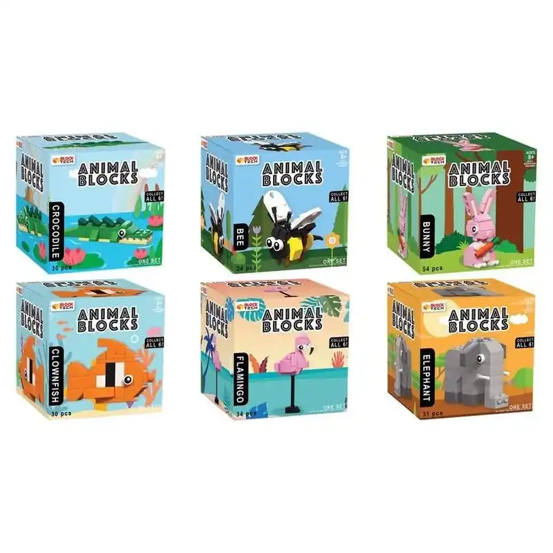 Block Tech Assorted Animal Puzzle Blocks – Educational Building Set For Kids 8+