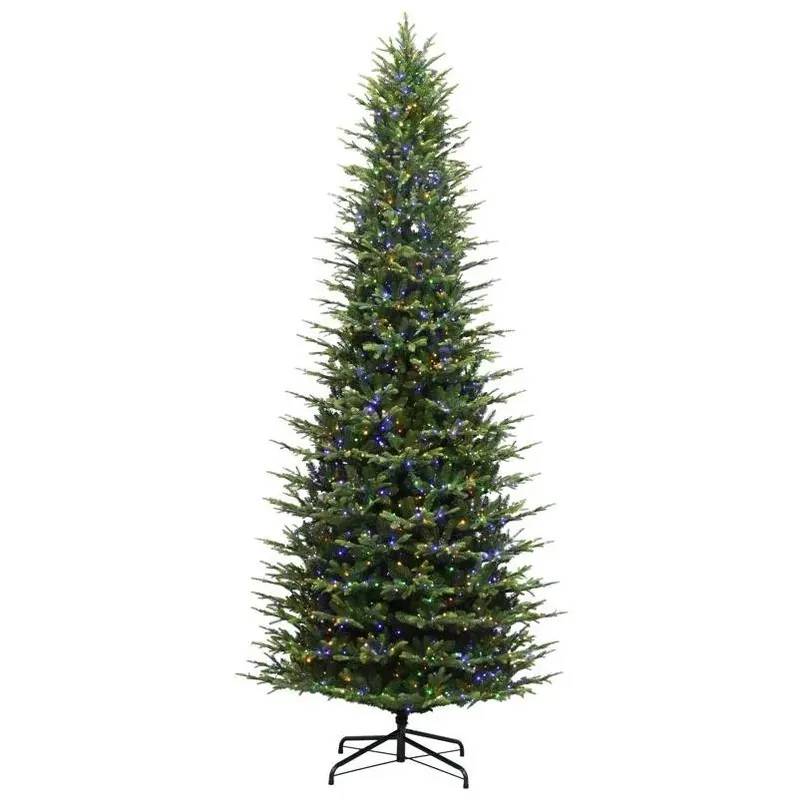 12‑Foot Slim Emerald Pine LED Christmas Tree – 2,900 Twinkling Lights By Holiday Bright Lights