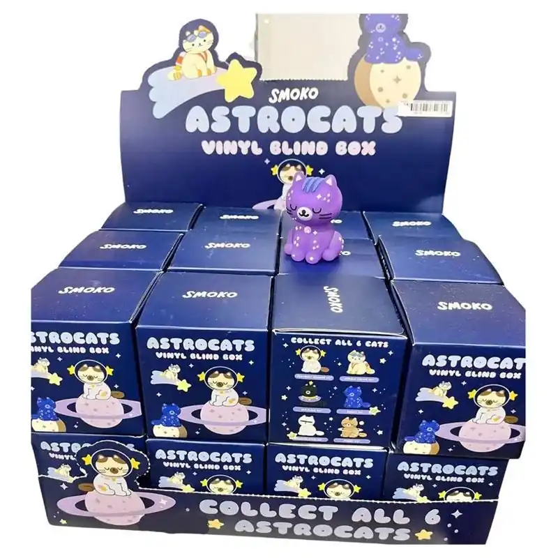 Smoko Astro Cats Vinyl Blind Box Figure – Multicolor Collectible (2")