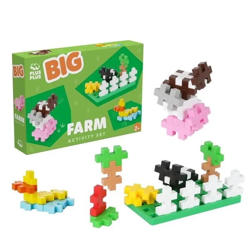 Plus-Plus BIG Farm Play Set – 40 Colorful Polyethylene Pieces For Toddlers