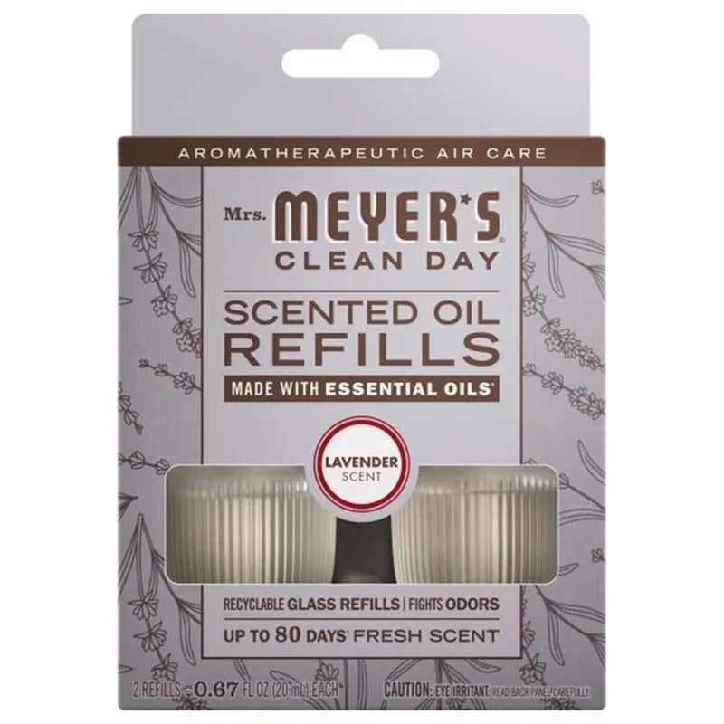 Mrs. Meyer‘s Clean Day Lavender Air Freshener Oil Refill – 0.67 oz (2‑Pack)