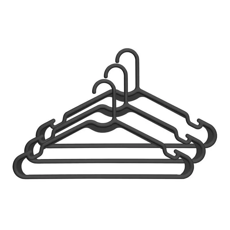 Whitmor Black Plastic Hangers – Pack Of 3