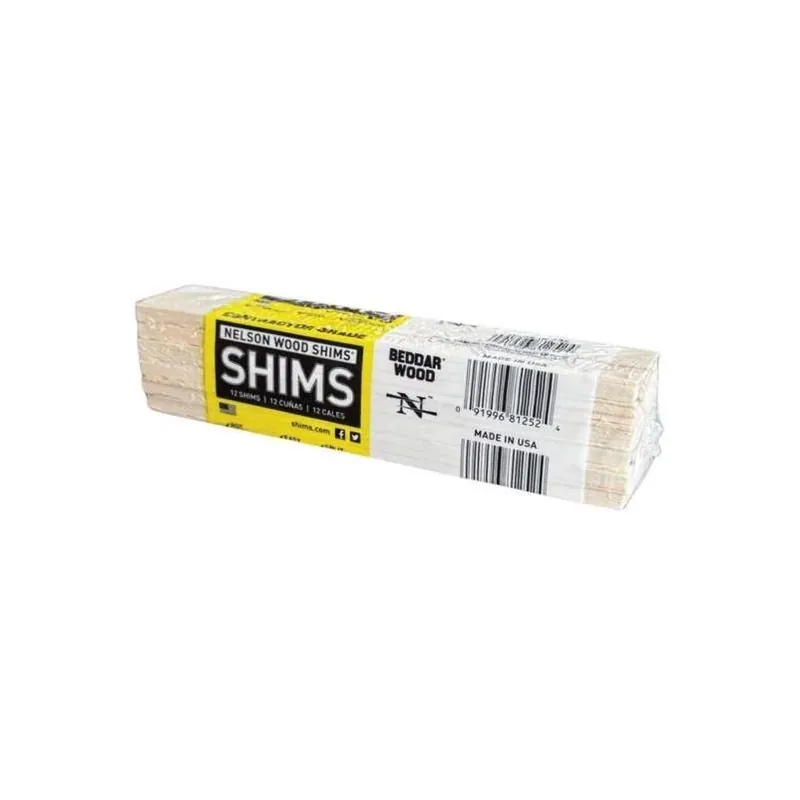 Nelson 1.375" X 8" Wood Contractor Grade Shims – 12 Pack