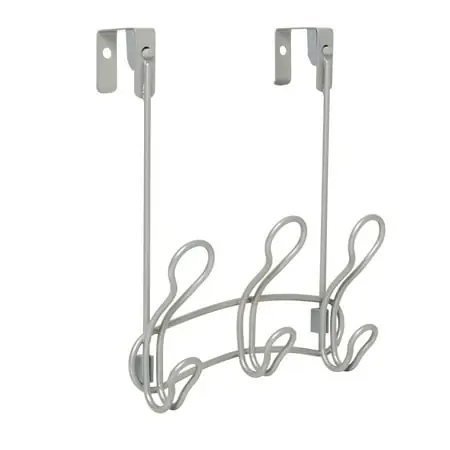 Snugfit Over The Door Hook Rack With 3 Double Hooks In Satin Nickel Finish