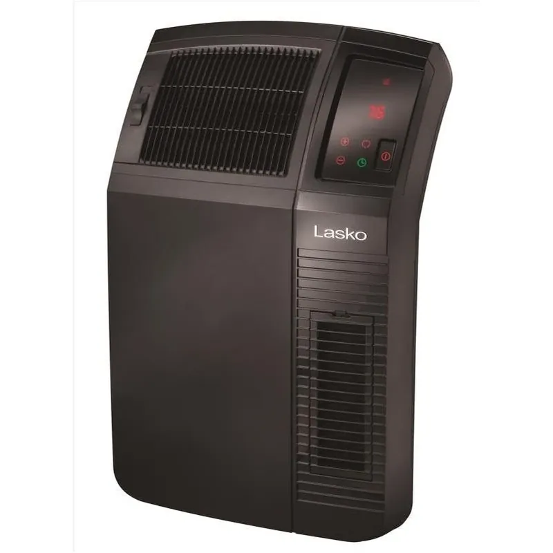 Lasko Cyclonic Ceramic Digital Space Heater – Black, Adjustable Thermostat, 1500W