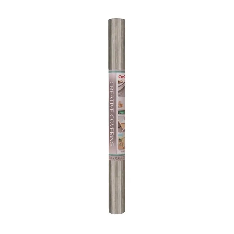 Con‑Tact Gray Vinyl Shelf Liner – 9‑Foot Roll, 18‑Inch Width