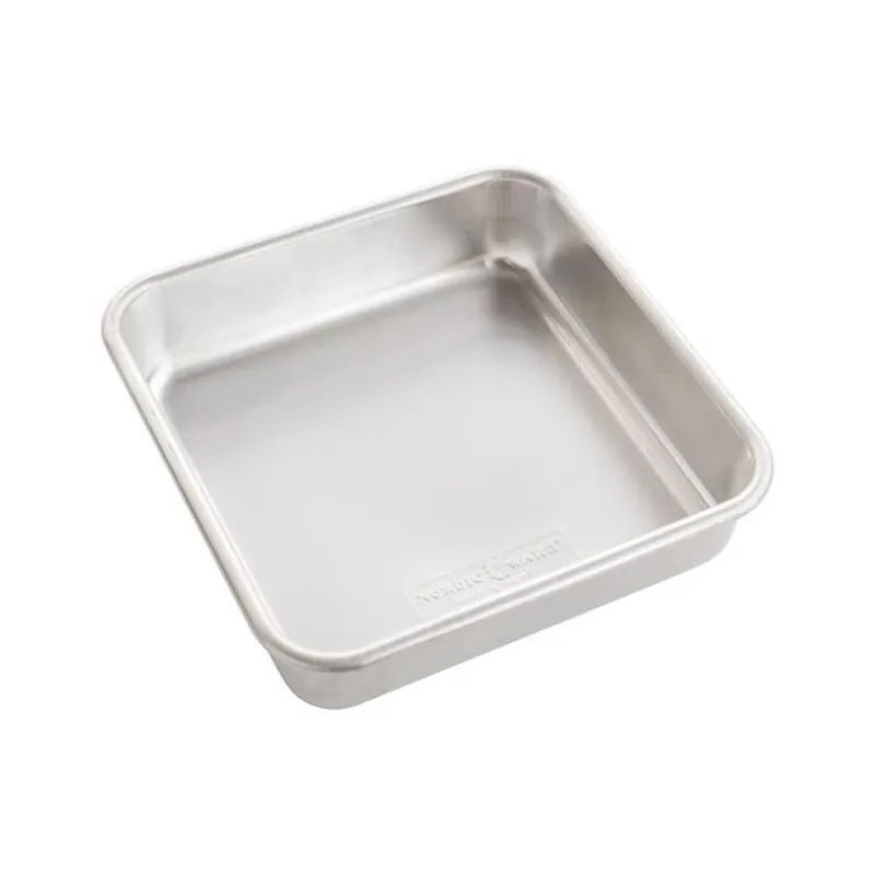 Nordic Ware 8‑inch Square Aluminum Cake Pan – Silver, 1‑Piece