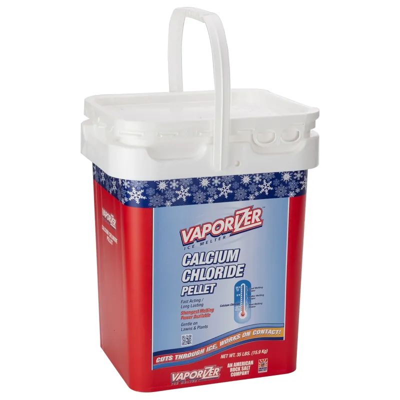 Calcium Chloride Pellet Ice Melt 35 Lb Pail - Instant And Long-lasting